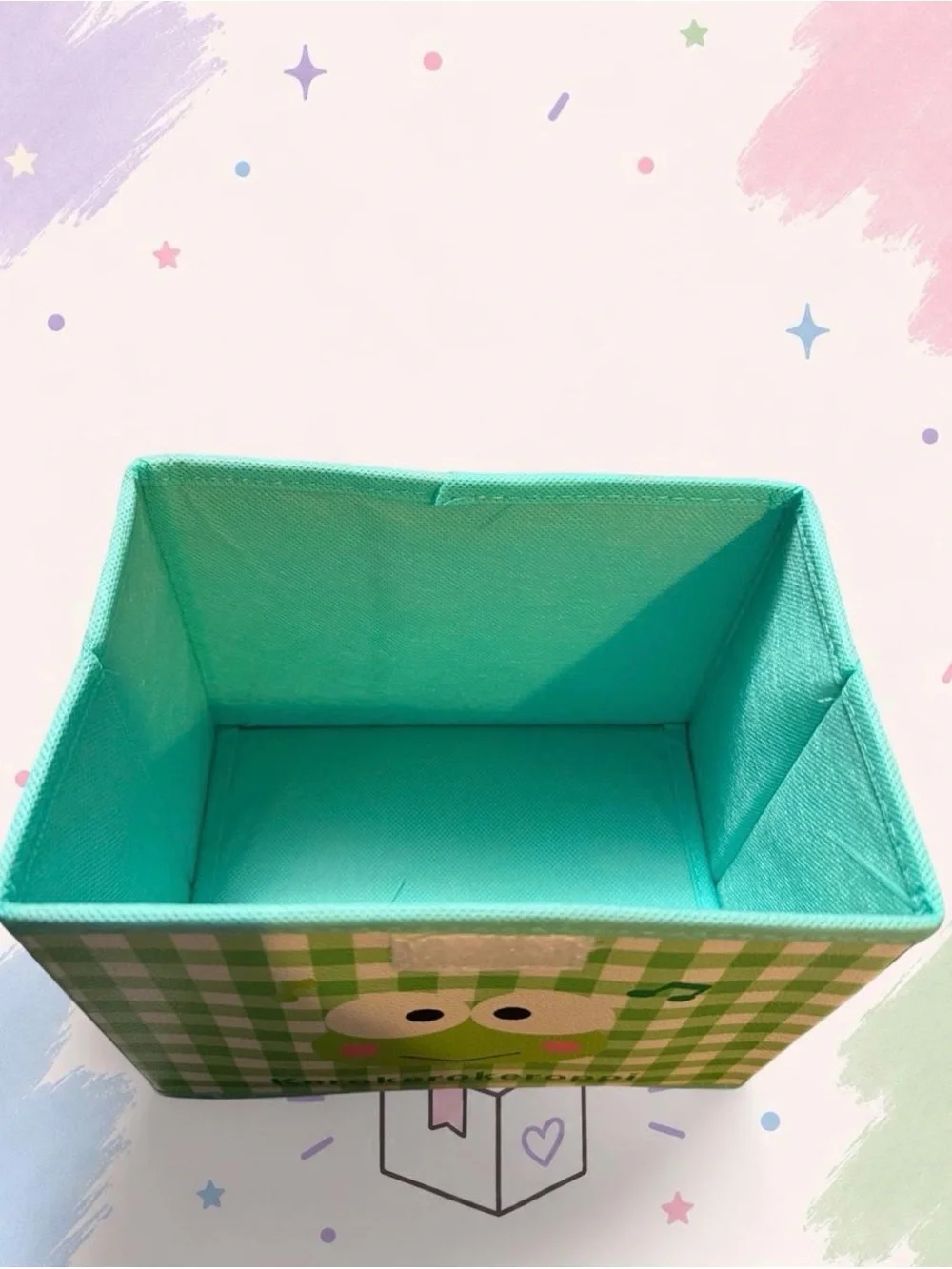 Kerokerokeroppi Green Gingham Storage Box